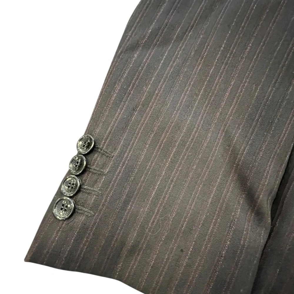 Dolce & Gabbana Mens Black Red Pin Stripe Blazer Jacket Vintage Luxury 36 COA‎